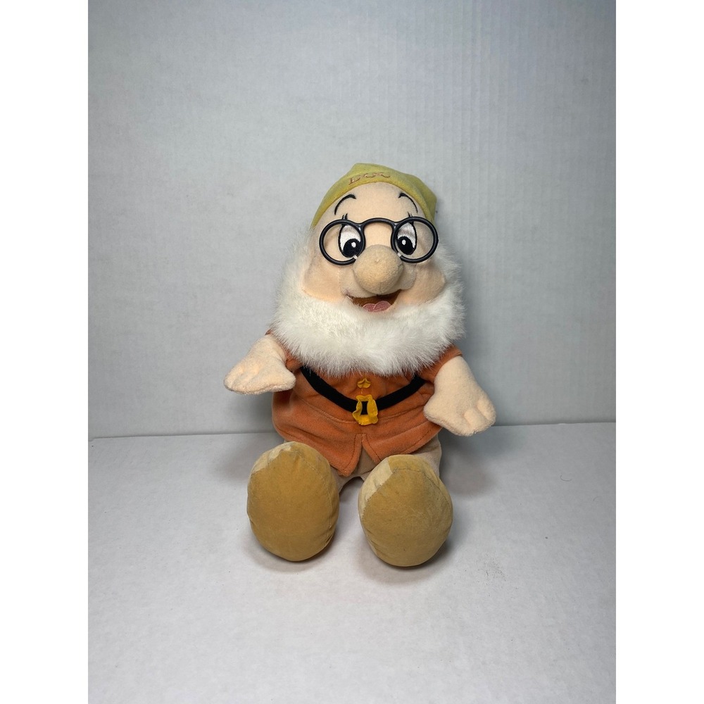 Disney Snow White Seven Dwarfs Doc Plush Stuffed Animal 9.5 Inch Orange Yellow